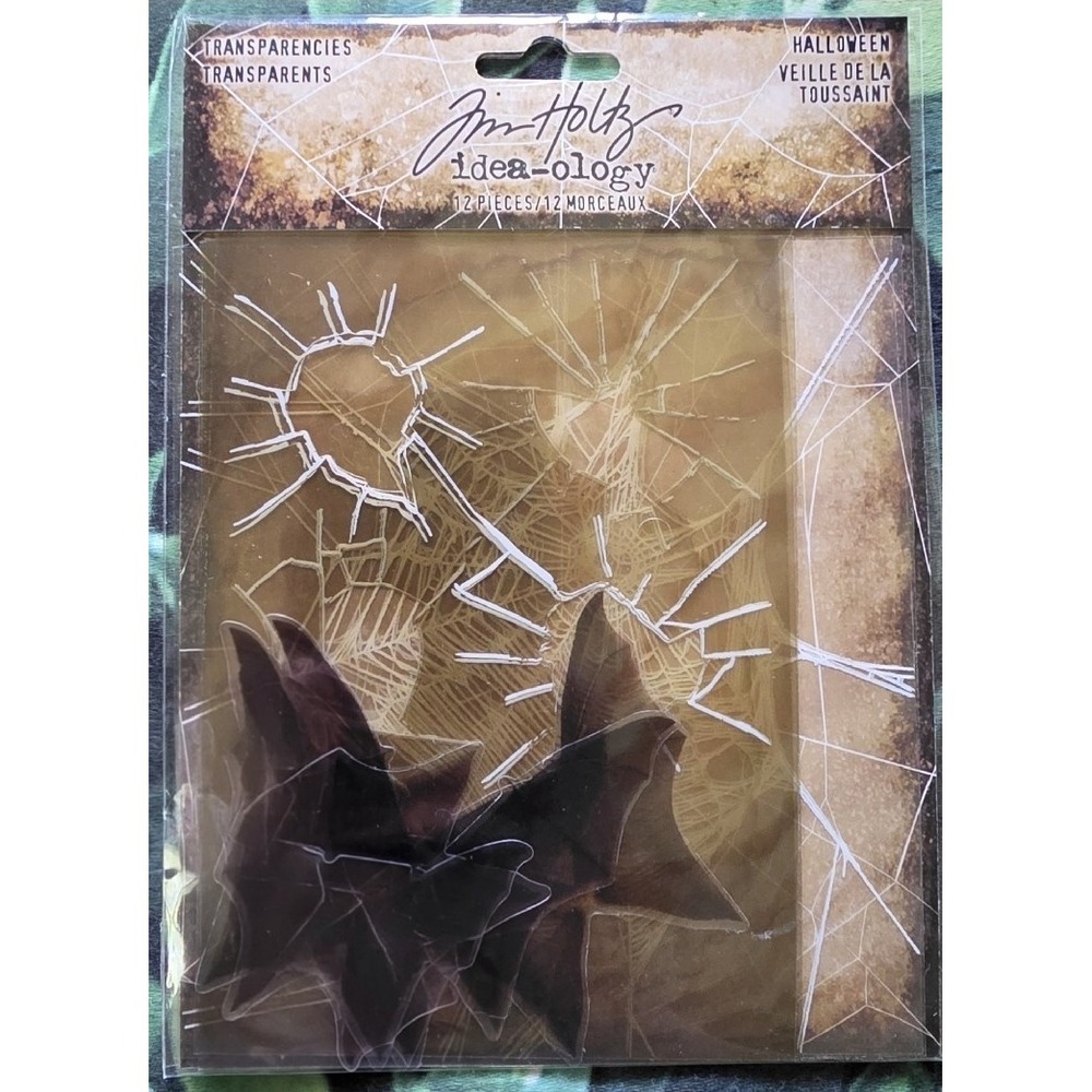 Tim Holtz Transparencies Halloween Idea-ology TH94404 Bat Window Crack Spiderweb